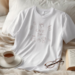 Coffee Theme Cafe Bebe Brewing Bow Baby Shower Tri-Blend Shirt