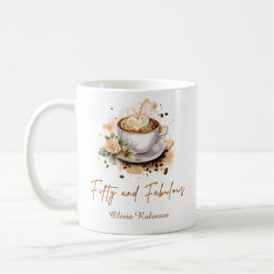 Coffee Theme Fifty and Fabulous 50th Birthday      Mug