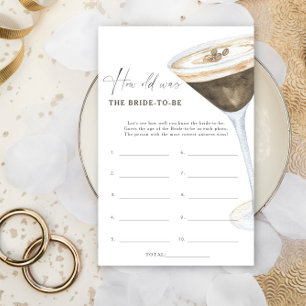 Coffee theme How old was the bride to be game