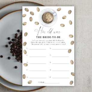 Coffee theme How old was the bride to be game