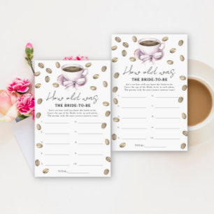 Coffee theme How old was the bride to be game