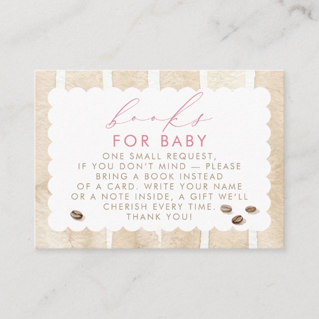 Coffee Themed Books For Baby Request Enclosure Card (Front)
