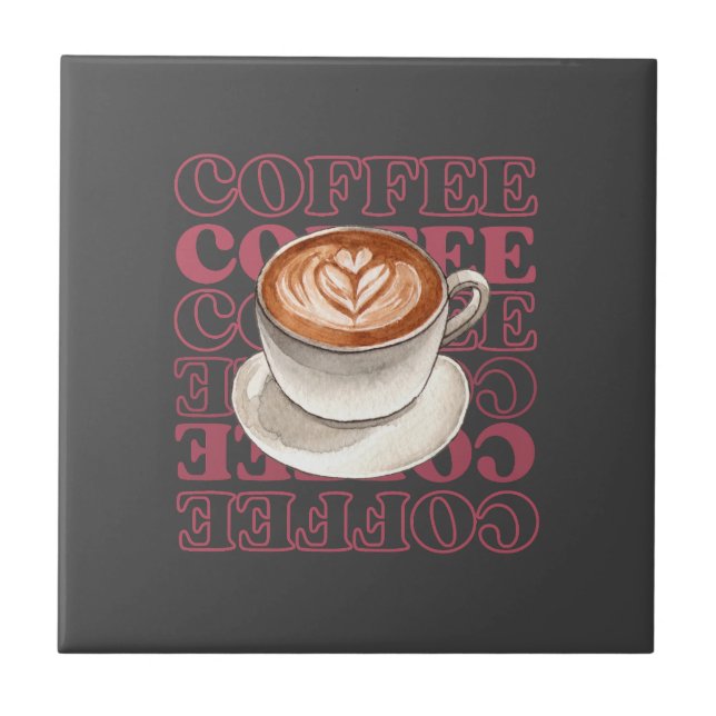 coffee themed ceramic tile (Front)