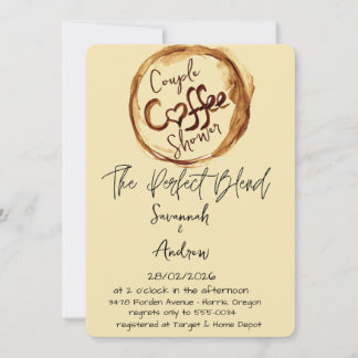 Coffee Themed Couple Shower Invitation