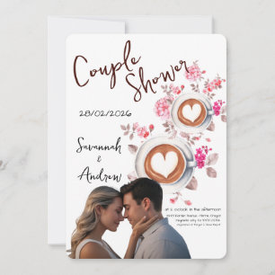 Coffee Themed Couple Shower Invitation