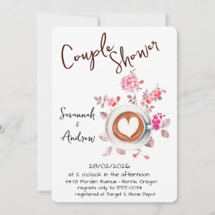 Coffee Themed Couple Shower Invitation