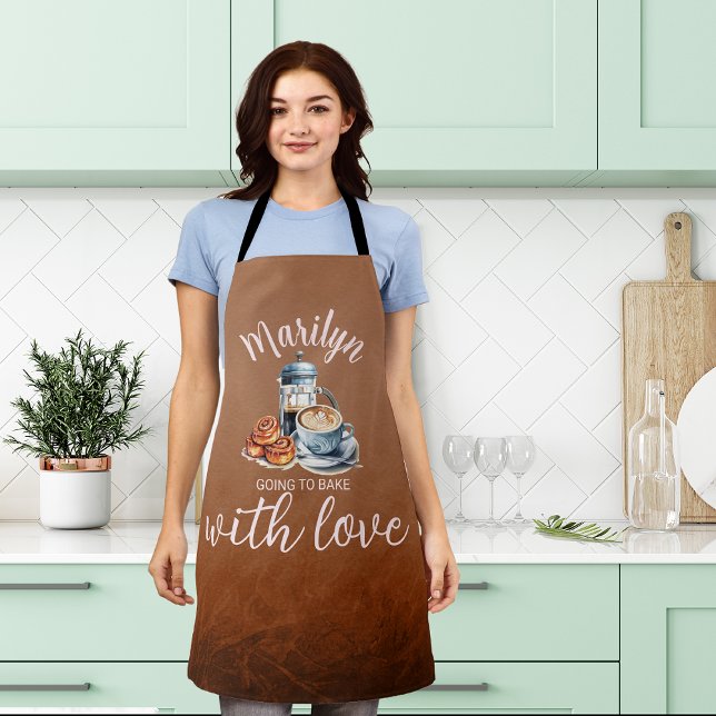 Coffee-themed custom name  apron (Creator Uploaded)