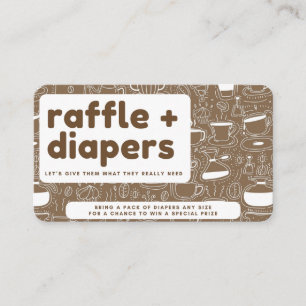 Coffee Themed Shower Diaper Raffle Enclosure Card