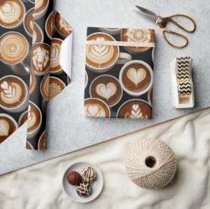Coffee Themed Wrapping Paper