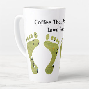 Coffee Then Of To Lawn Bowls, Funny Latte Mug