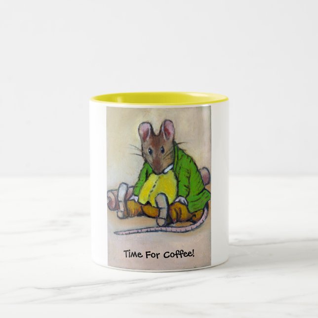 COFFEE TIME AFTER BEATRIX POTTER Two-Tone COFFEE MUG (Center)