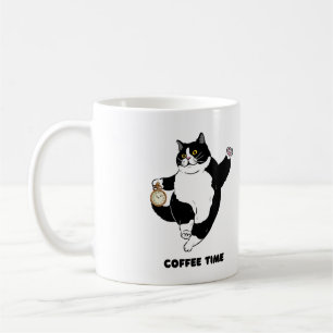Coffee Time Black Cat Mug for Introverts