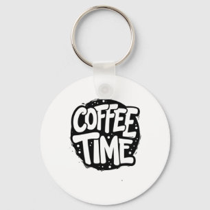 Coffee Time - Bold Handwritten Typography Sticker Keychain