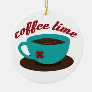 Coffee Time Ceramic Ornament