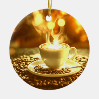 Coffee time  ceramic ornament