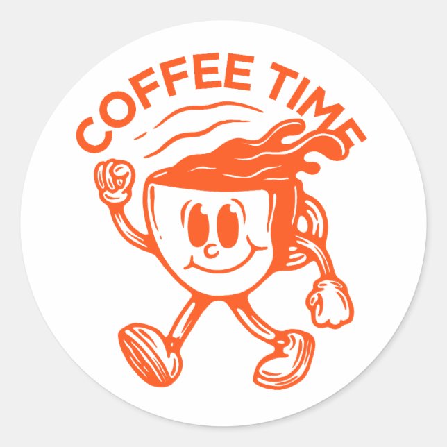 Coffee Time Classic Round Sticker (Front)