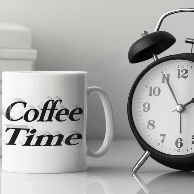 Coffee Time coffee quotes black half text Mug (Creator Uploaded)