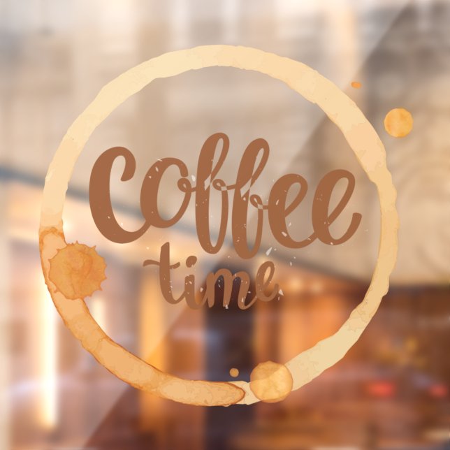 Coffee Time Coffee Shop Business Front Window Cling (Sheet 2)
