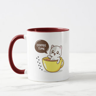 Coffee time cute cat  mug