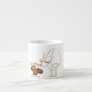 Coffee Time - Cute Coffee Bean Illustration Espresso Cup