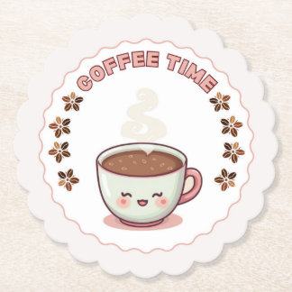 Coffee Time Cute Kawaii Coffee Cup Coaster