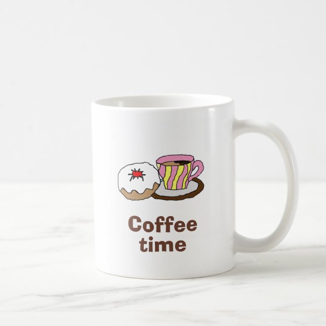 Coffee Time - Doughnut and Coffee Coffee Mug (Right)