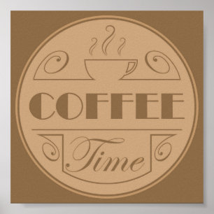 Coffee time emblem poster