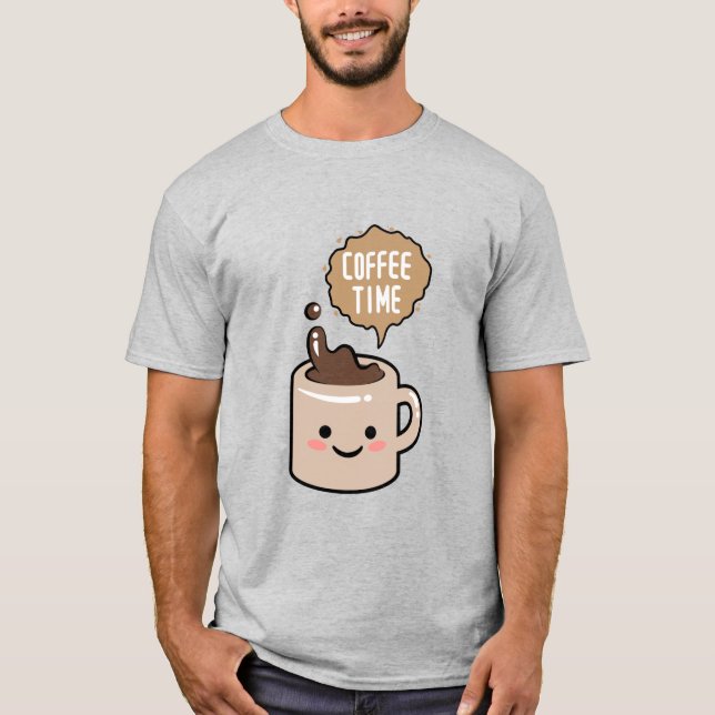 coffee time funny kawaii coffee T-Shirt (Front)