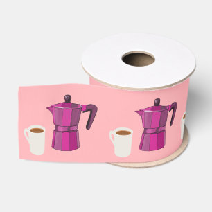 Coffee Time Grosgrain Ribbon