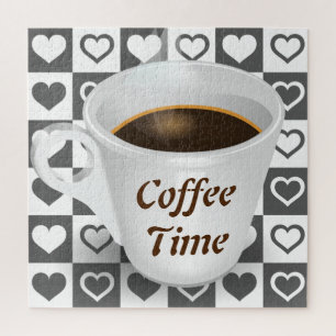 Coffee Time & Hearts - Jigsaw Puzzle
