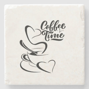 Coffee time love stone coaster