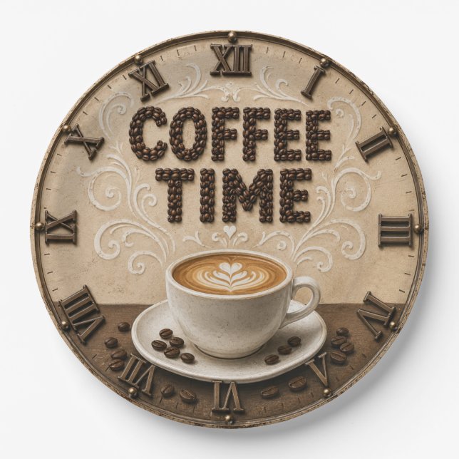 Coffee Time  Paper Plate (Front)