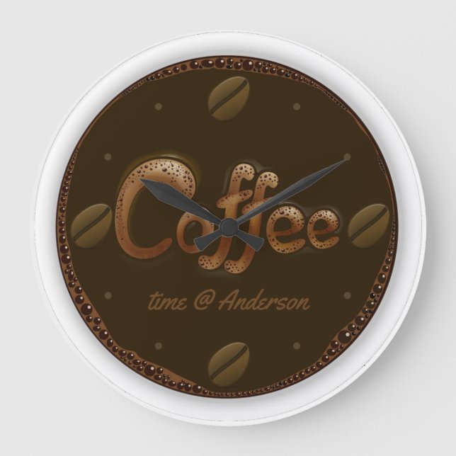 Coffee Time Personalized Large Clock (Front)