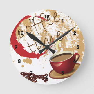 Coffee Time Round Clock