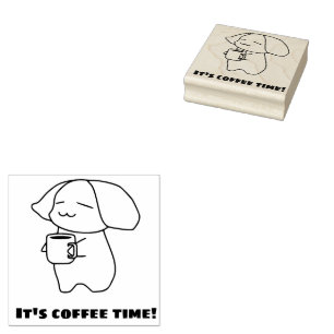 Coffee Time Rubber Stamp