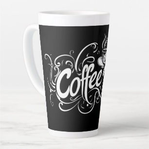 Coffee Time Slogan Intricate Latte Mug