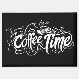 Coffee Time Slogan Intricate Magnet
