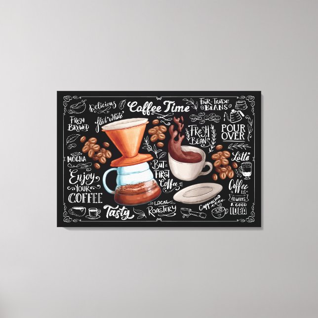 Coffee Time Tasty Fresh Brewed Canvas Print (Front)
