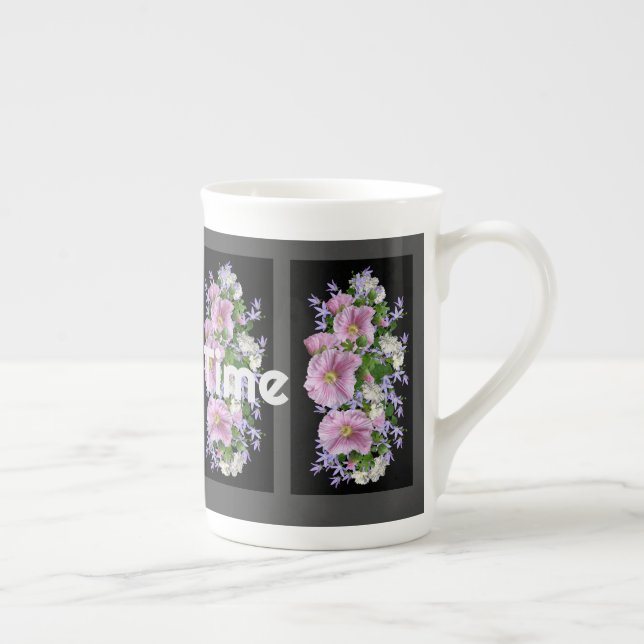 Coffee Time text with Flower Image Specialty Mug (Right)