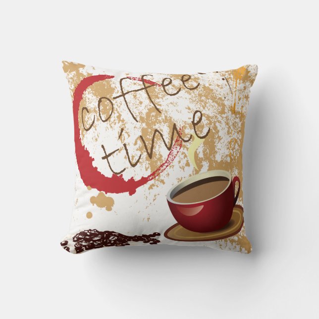 Coffee Time Throw Pillow (Front)