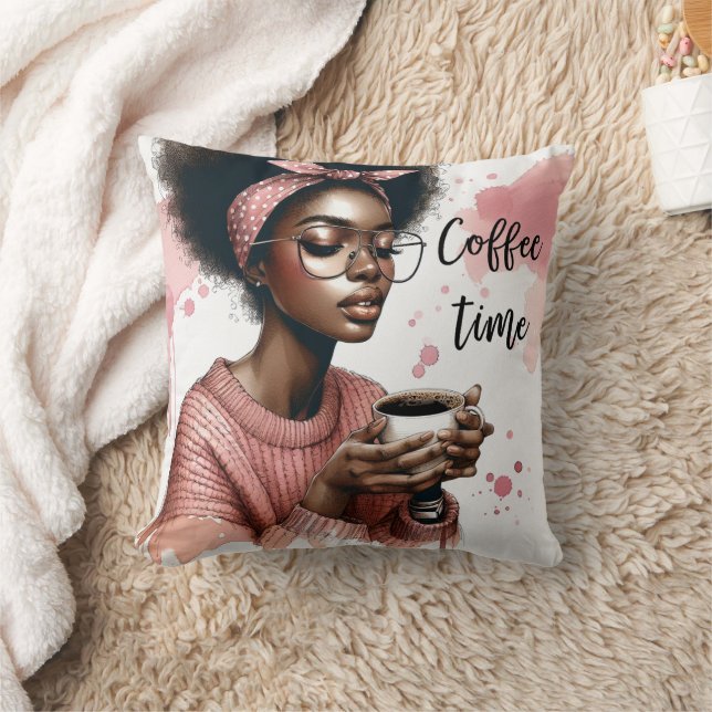 Coffee Time Throw Pillow (Blanket)