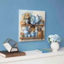 Coffee Time Vintage Coffee Set Blue White