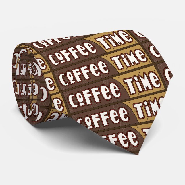 Coffee time word art coffee shop tie (Rolled)