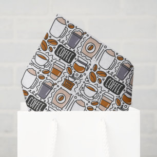 Coffee Tissue Paper, Cafe Latte Espresso Birthday Paper