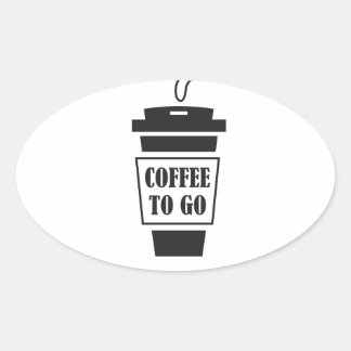 coffee to go oval sticker