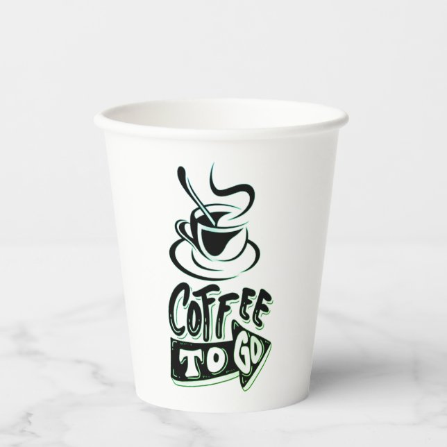 Coffee To Go Paper Cups – 8oz Custom Party Cups (Front)