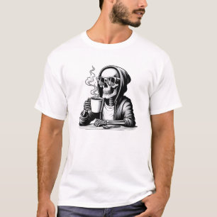 Coffee to the Bone – Funny Skeleton Coffee Design T-Shirt