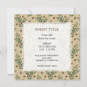 Coffee Tree Pattern Invitation