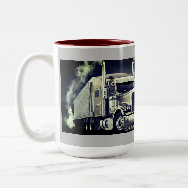  Coffee Tumbler for the Truck Driving Pro Two-Tone Coffee Mug (Left)