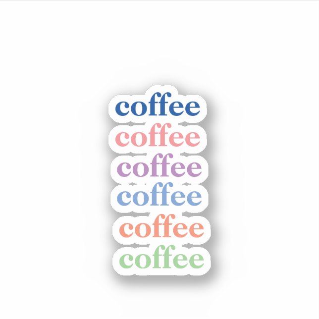 Coffee typography for coffee shop business sticker (Front)